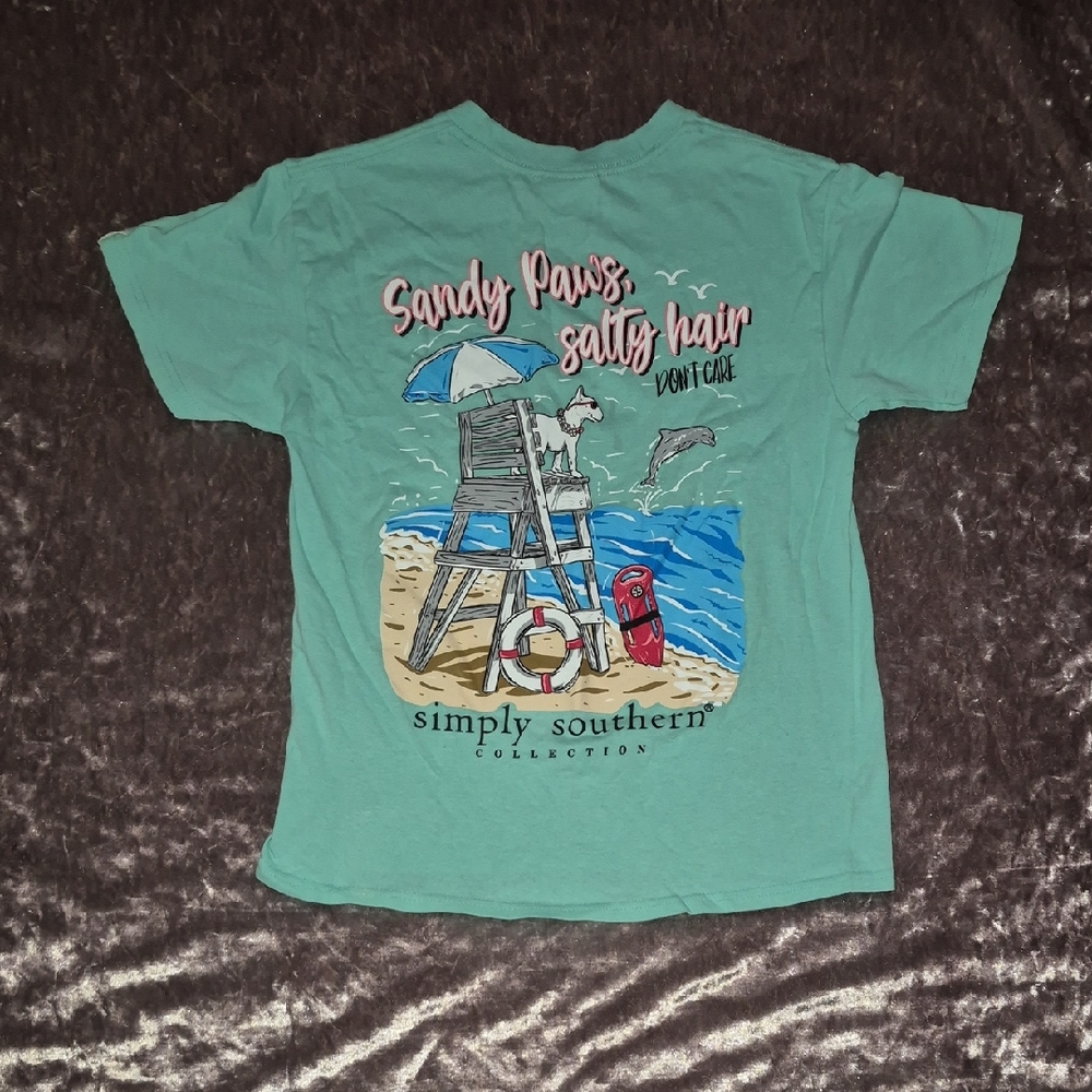 2 Simply Southern Kid's 'Sandy Paws, Salty Hair' shirt bundle
